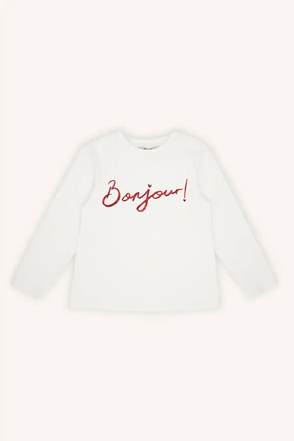 Kız Çocuk Uzun Kollu Ekru T-shirt