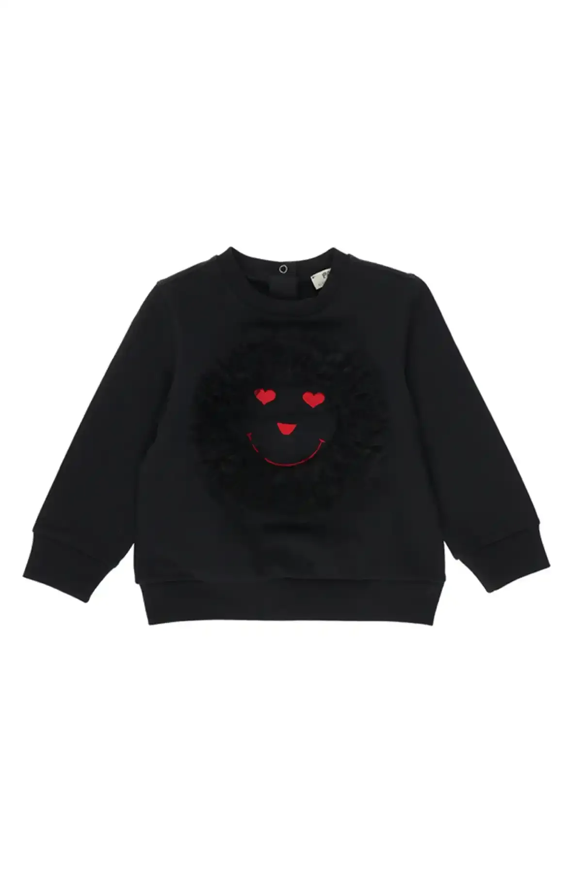 Kız Bebek Nakış Detaylı Siyah Sweatshirt